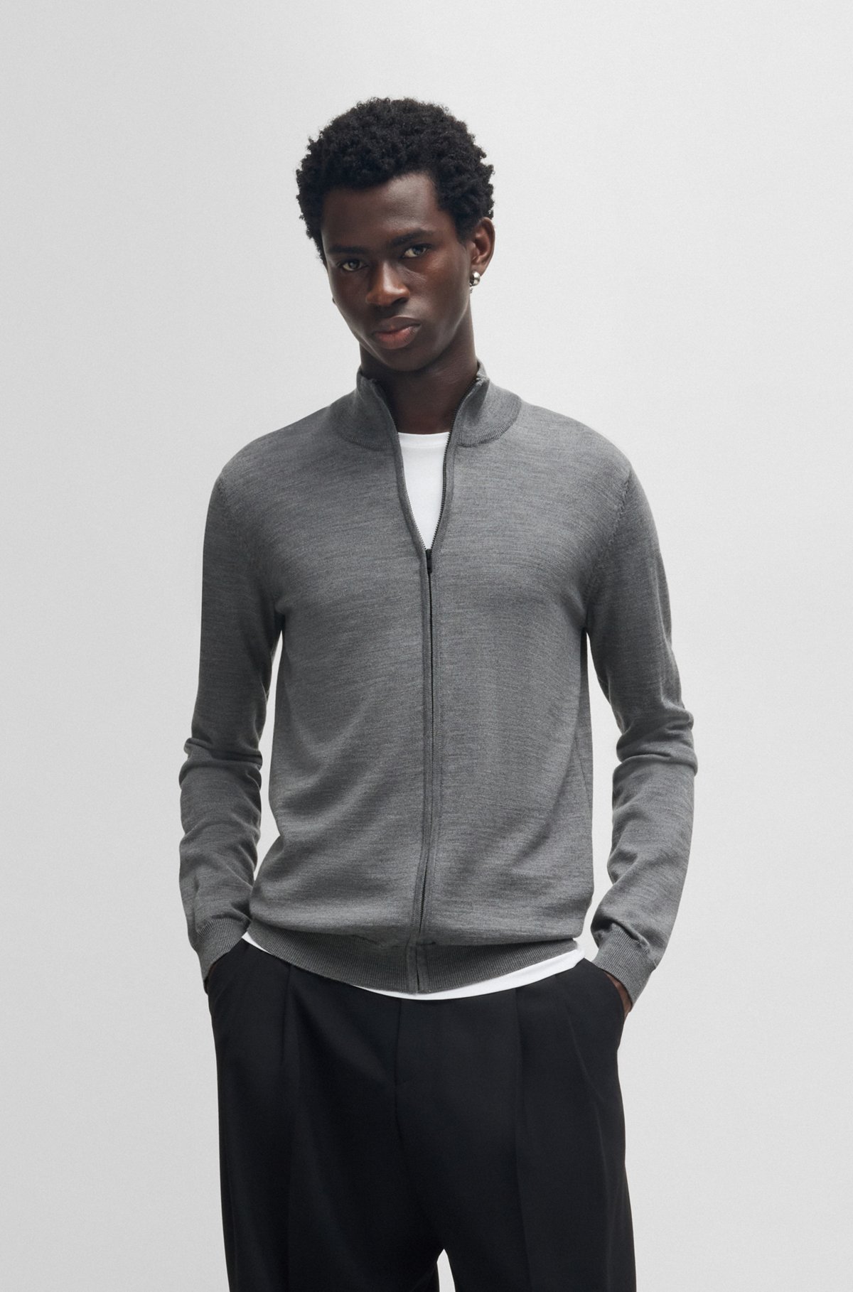 Top Choice Zip-up regular-fit jacket in virgin wool