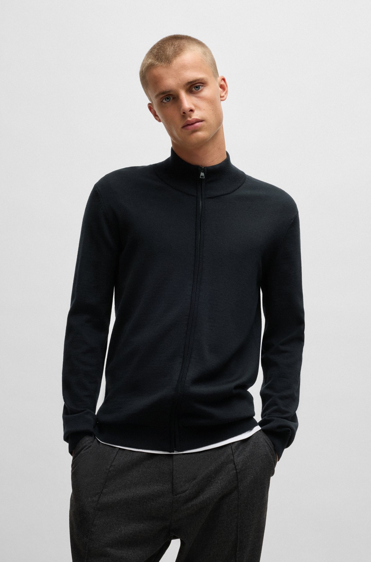 Top Choice Zip-up regular-fit jacket in virgin wool