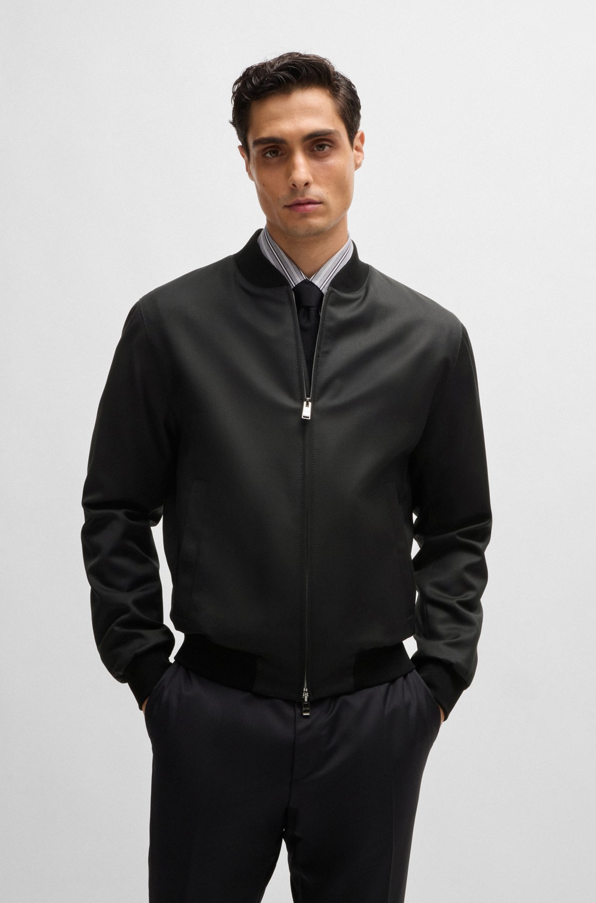 Top Choice Zip-up jacket in virgin-wool serge